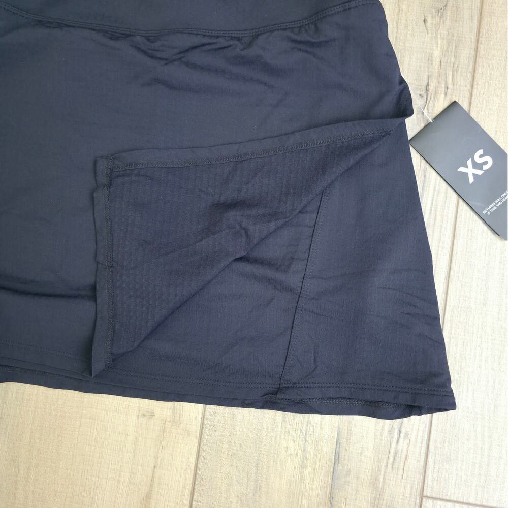 IBKUL Solid Faux Wrap Skort Black 26000 Activewear Skort Women Sz XS NWT - Picture 5 of 15